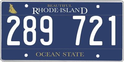 RI license plate 289721