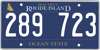 RI license plate 289723