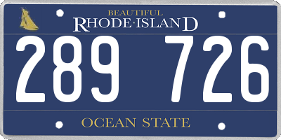 RI license plate 289726