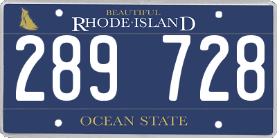 RI license plate 289728