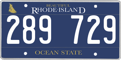 RI license plate 289729
