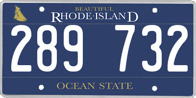 RI license plate 289732