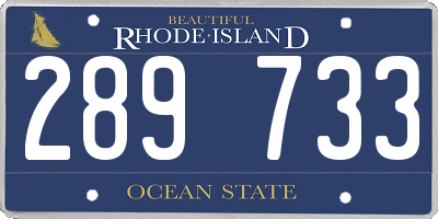 RI license plate 289733