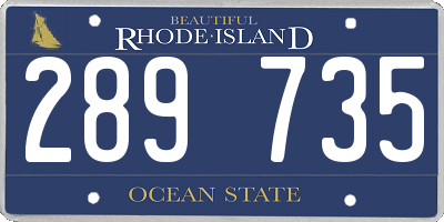 RI license plate 289735