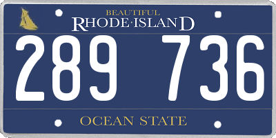 RI license plate 289736