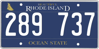 RI license plate 289737