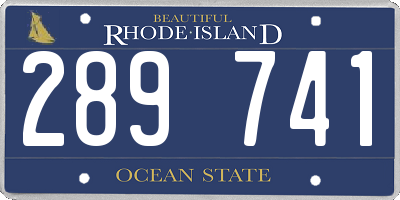 RI license plate 289741