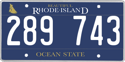 RI license plate 289743