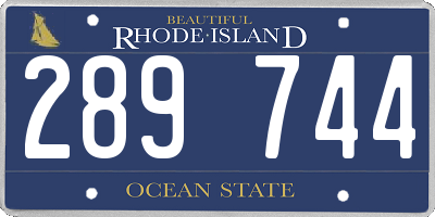 RI license plate 289744