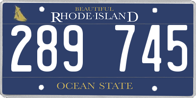 RI license plate 289745