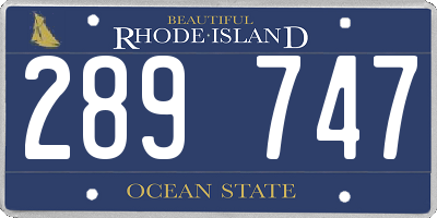 RI license plate 289747