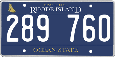 RI license plate 289760