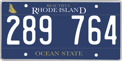 RI license plate 289764