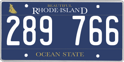 RI license plate 289766