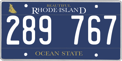 RI license plate 289767