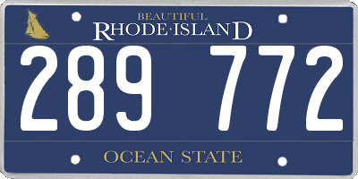 RI license plate 289772