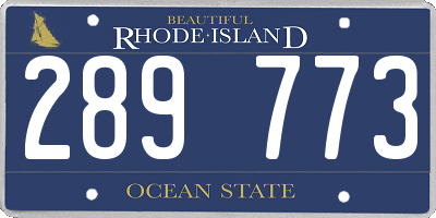 RI license plate 289773
