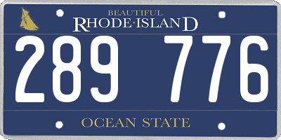 RI license plate 289776