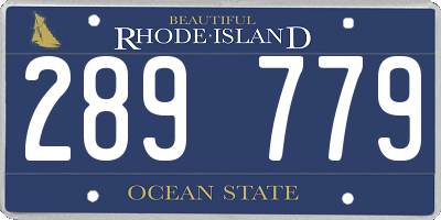 RI license plate 289779