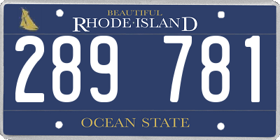 RI license plate 289781