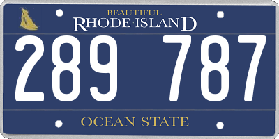 RI license plate 289787