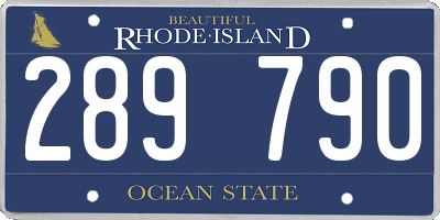 RI license plate 289790