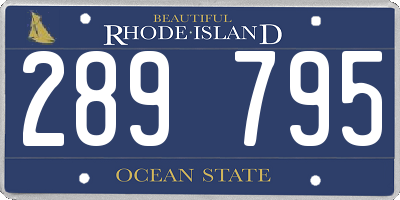 RI license plate 289795