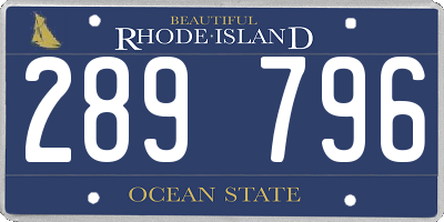 RI license plate 289796