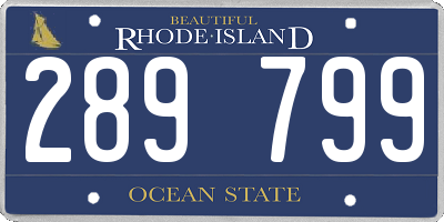 RI license plate 289799