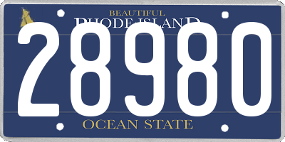 RI license plate 28980