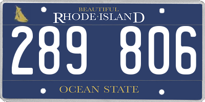 RI license plate 289806