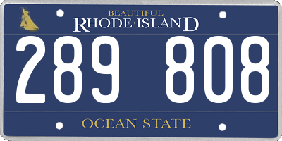 RI license plate 289808