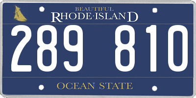 RI license plate 289810