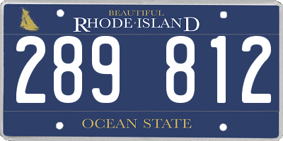 RI license plate 289812