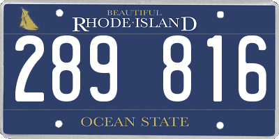 RI license plate 289816