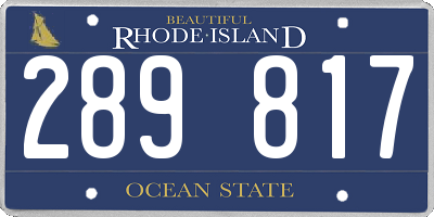 RI license plate 289817