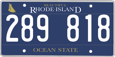RI license plate 289818