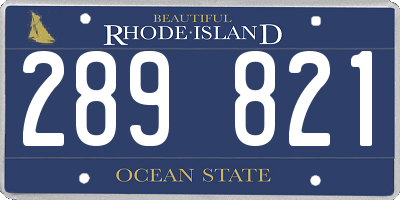 RI license plate 289821