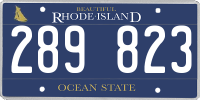 RI license plate 289823