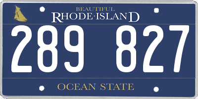 RI license plate 289827