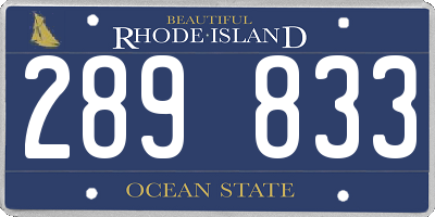 RI license plate 289833