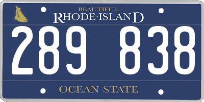 RI license plate 289838