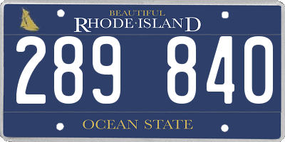 RI license plate 289840