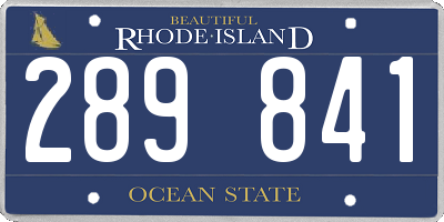 RI license plate 289841
