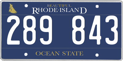 RI license plate 289843