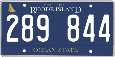 RI license plate 289844