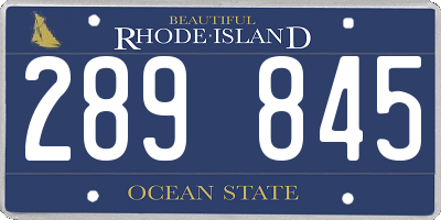 RI license plate 289845