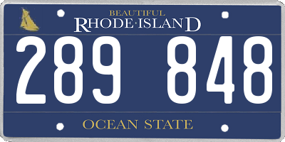 RI license plate 289848