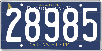 RI license plate 28985