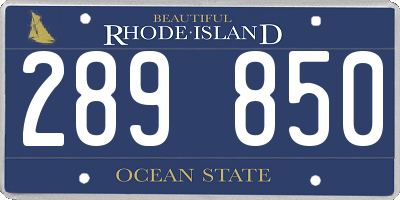 RI license plate 289850